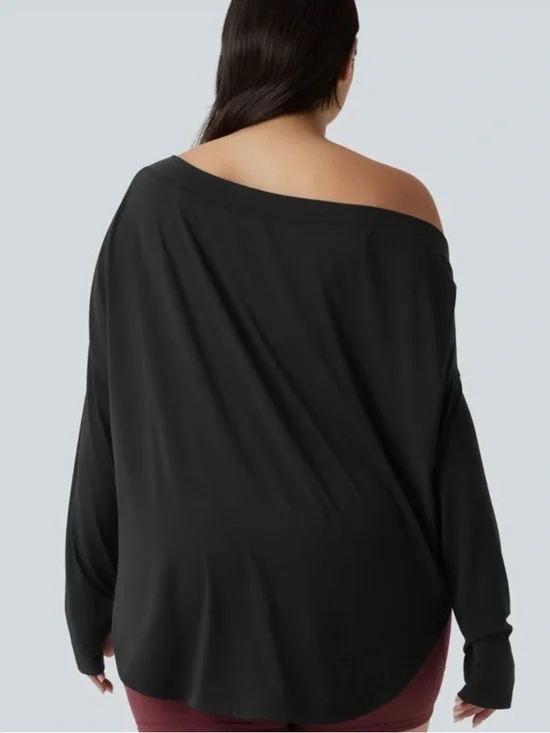 NWT Halara Black One Shoulder Yoga Top Size 2X - Picture 2 of 8